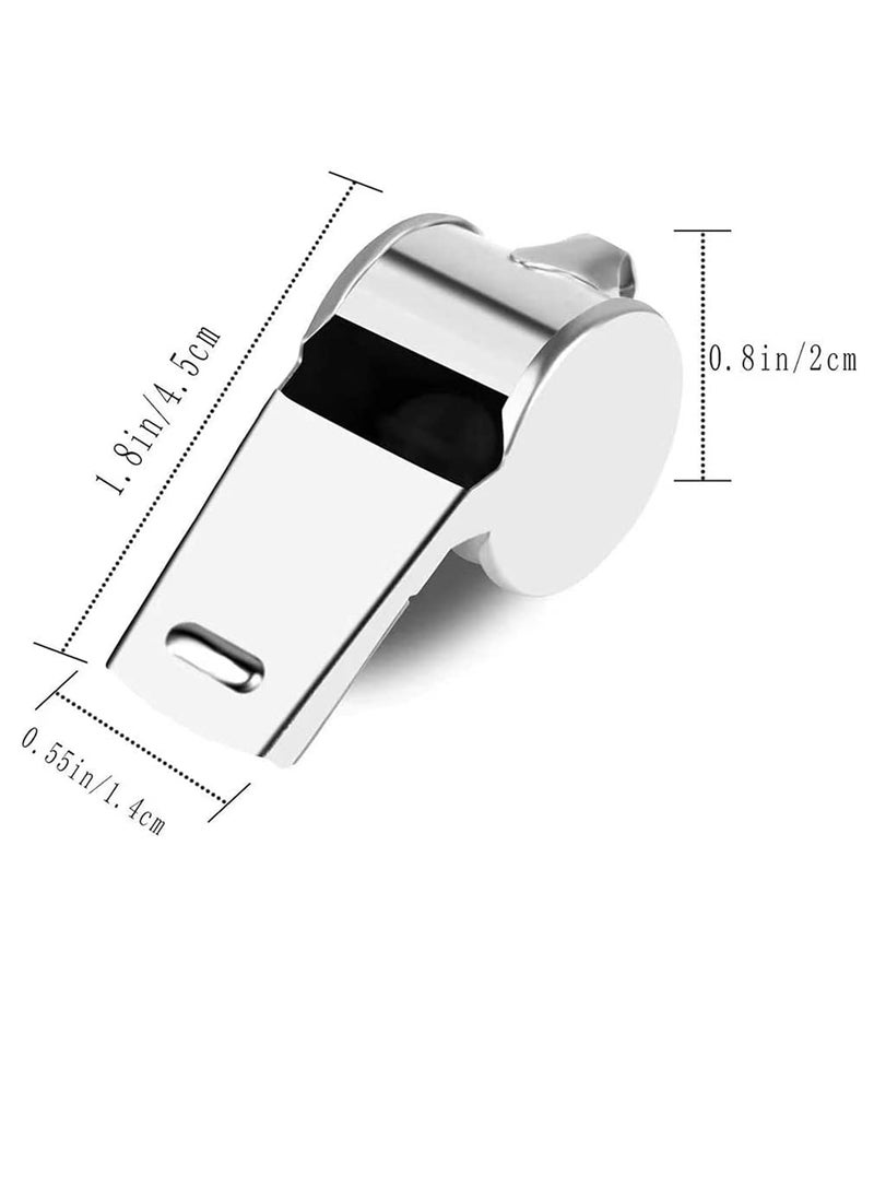 SYOSI 6 Pack Whistles, Stainless Steel Sports Loud Crisp Sound Whistles with Lanyard, Coaches, Sporting Goods, for Referees Coaches at School Sports, Soccer, Football, Basketball  - Image 3