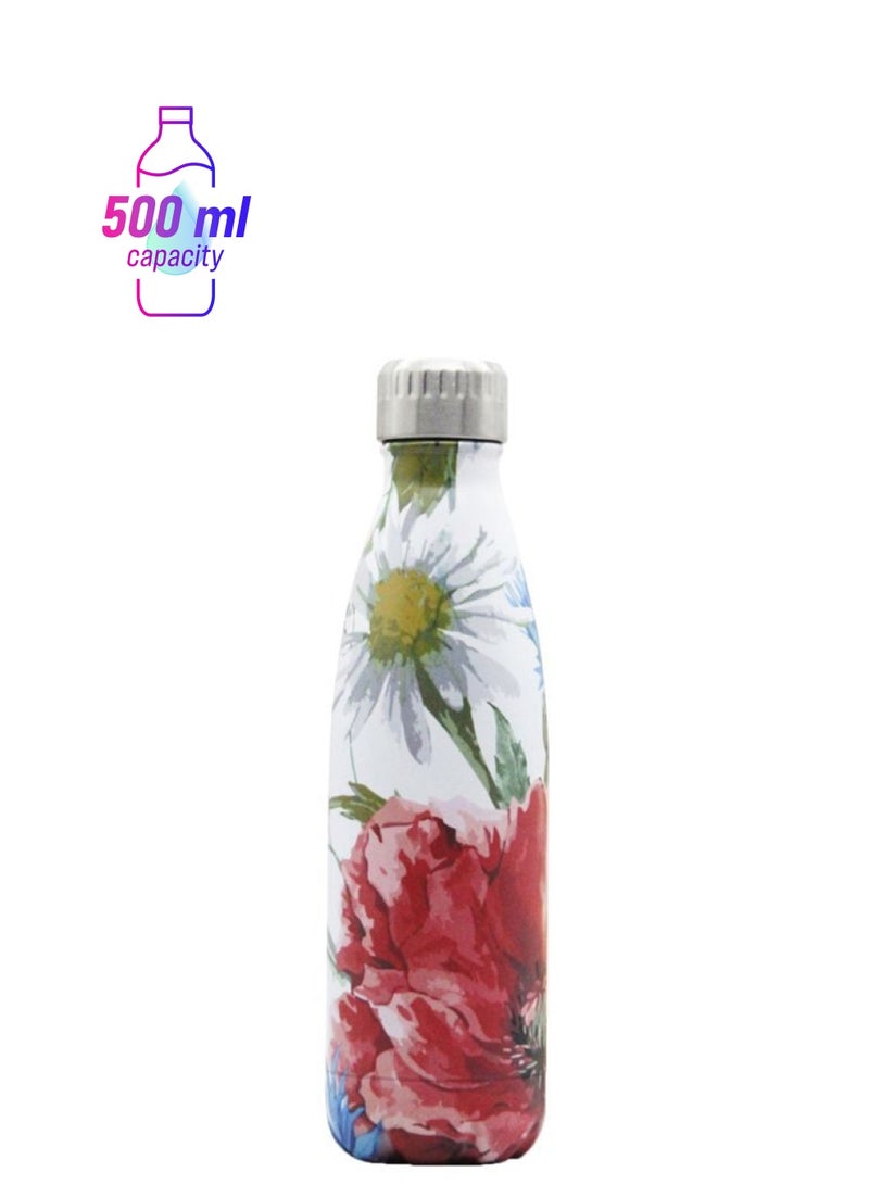 NIBEMINENT Vacuum Insulated Thermal Water Bottle White/Red 28x7.50x7.50centimeter - Image 1
