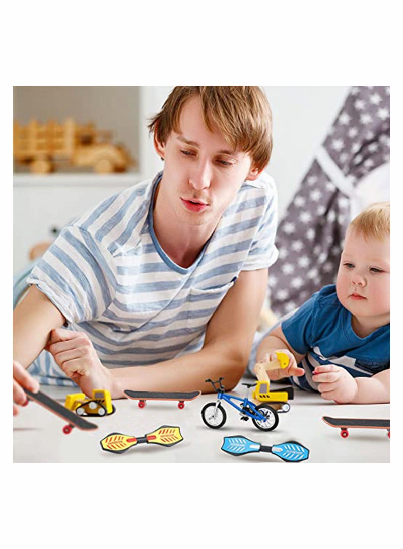 Mini Skateboard Mini Finger Toys Set 18 Pieces Includes Finger Skateboards Finger Bikes Scooter Mini Scooters and Matched Wheels and Tools Accessories Educational Toys for Party Favors - Image 5