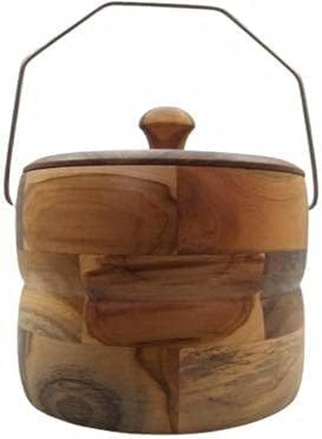 HebeZone Wooden Insulated Ice Bucket with Lid & Tongs | Double Wall Stainless Steel Interior for Long Lasting Ice | Premium Barware for Home Parties Outdoor Drinks Serving - Image 1