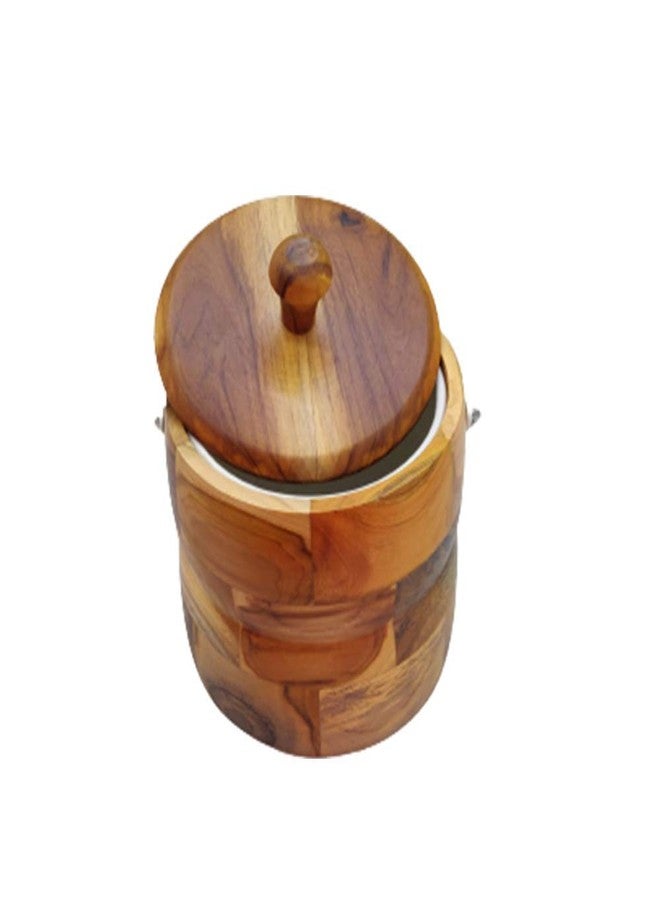 HebeZone Wooden Insulated Ice Bucket with Lid & Tongs | Double Wall Stainless Steel Interior for Long Lasting Ice | Premium Barware for Home Parties Outdoor Drinks Serving - Image 5