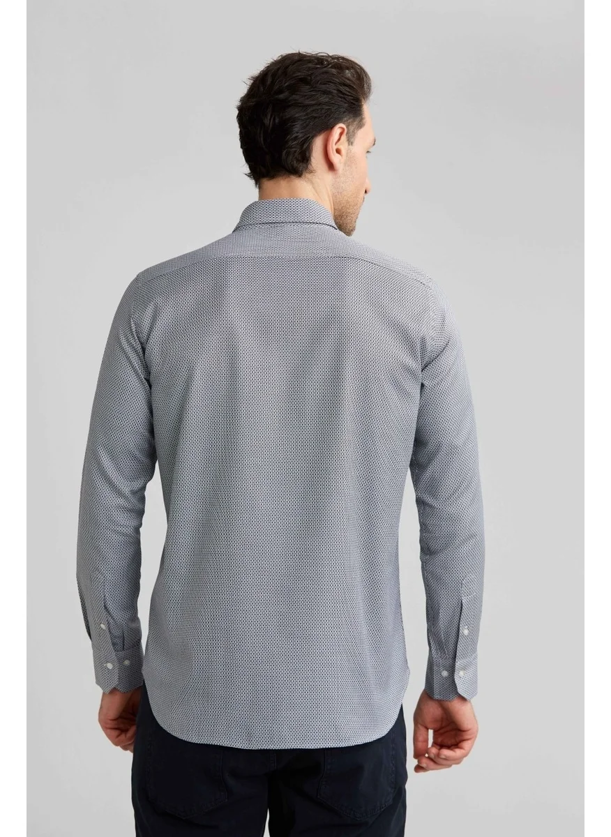 Bisse Men's Regular Fit Patterned Sports Shirt Gray GM23K232040_D55