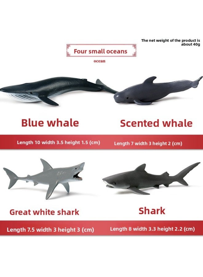 Mini Simulation Marine Animal Toy Model Fleshy Micro Landscape Ornaments Whale Shark Fish Sea Lion Cake Decoration Gift