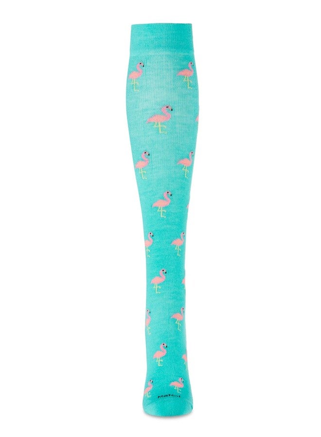 MeMoi Wellfit Women's Fancy Flamingo Rayon Blend 8-15mmHg Graduated Compression Socks - Image 3