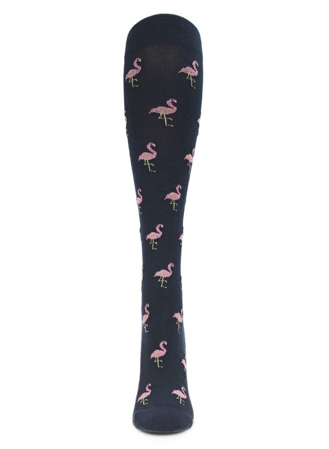 MeMoi Wellfit Women's Fancy Flamingo Rayon Blend 8-15mmHg Graduated Compression Socks - Image 5