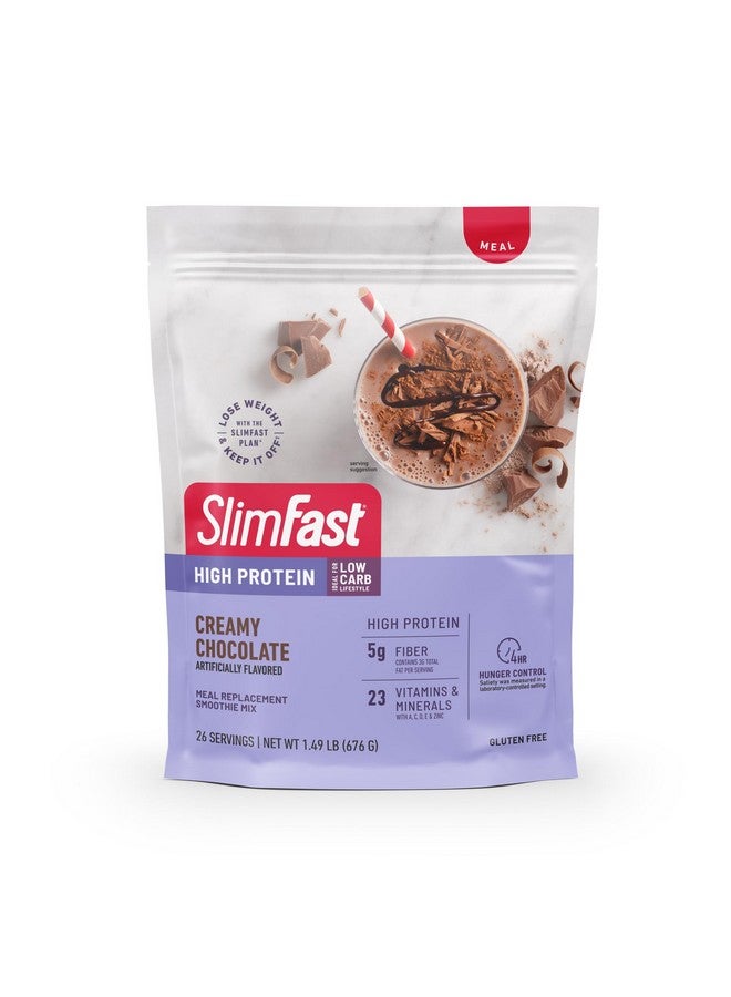 SlimFast High Protein Meal Replacement Powder, Advanced Nutrition Smoothie Mix with Vitamin and Mineral Blend, Gluten Free, Creamy Milk Chocolate, 26 Servings - Image 1