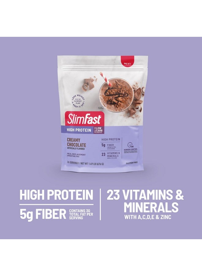 SlimFast High Protein Meal Replacement Powder, Advanced Nutrition Smoothie Mix with Vitamin and Mineral Blend, Gluten Free, Creamy Milk Chocolate, 26 Servings - Image 4