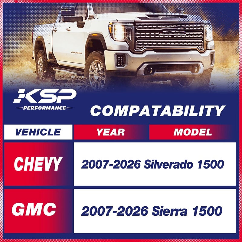 KSP PERFORMANCE KSP 2" Silverado Leveling Lift Kits, 2in Front Suspension Lift Spacers Compatible With Chevy Silverado GMC Sierra 1500 2007-2026, 2pcs Aluminum Strut Spacers Increase 2inch Space on Pickup&Trucks - Image 2