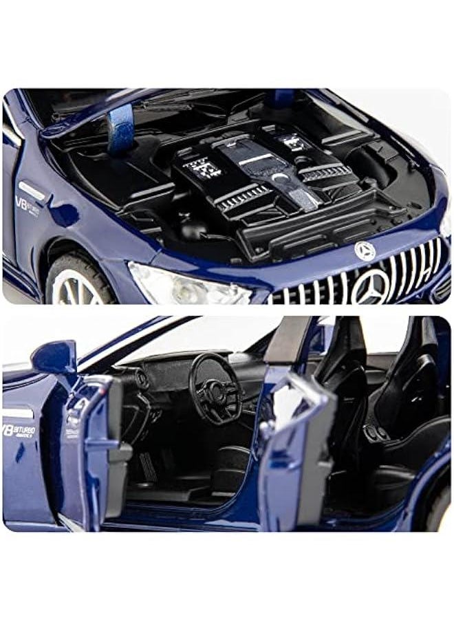 Generic - 1/32 Diecast Car Benz AMG GT63 Model Car Pull Back with Sound and Light Toy Car for Boys Girls Adult Gift(Blue) - Image 1