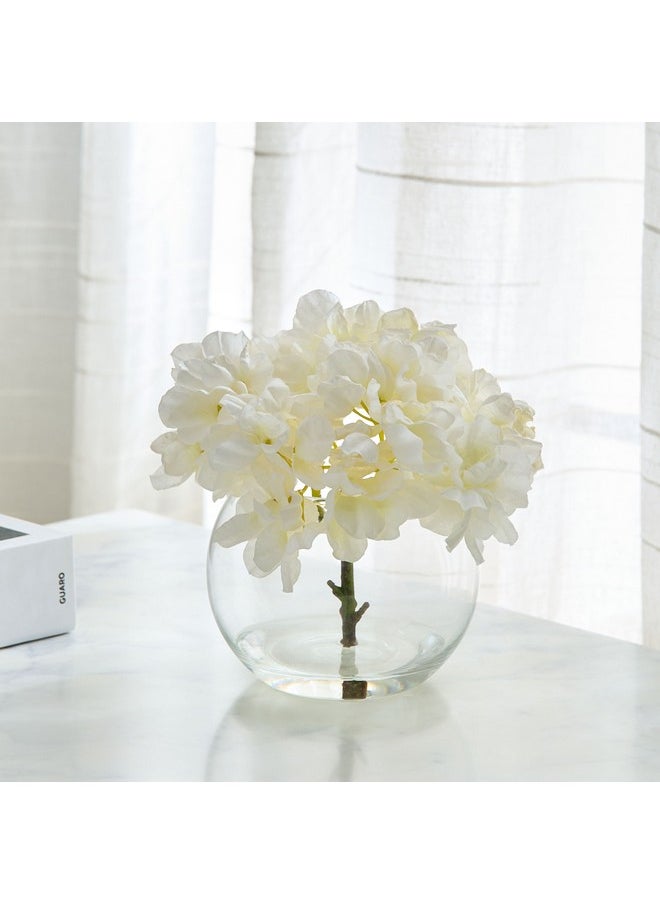 Home Box Liara Hydrangea Flower Arrangement with Still Water in Glass Pot 28 cm  - Image 1