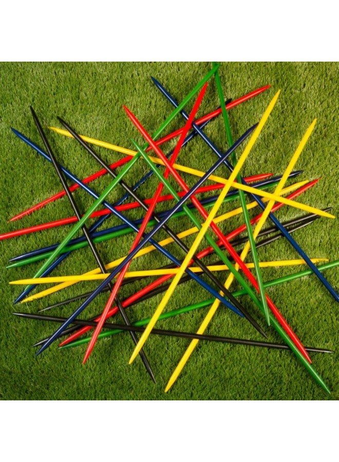 Hey! Play! Jumbo Pick Up Sticks Classic Wooden Game, Outdoor or Indoor Fun Strategy and Coordination Game for Adults and Kids by Hey! Play! Multicolor, 32 X 3 X 5" - Image 2