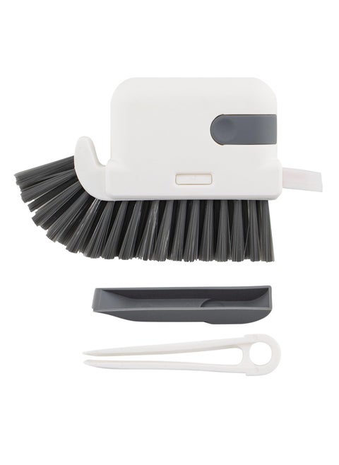 Crevice Cleaning Brush, 2 Pack 3 in 1 Hand-held Groove Gap Cleaning Brush Tools, Window or Sliding Door Track Cleaner for Window Track, Shower, Kitchen, Sink, Corner, Floor Lines
