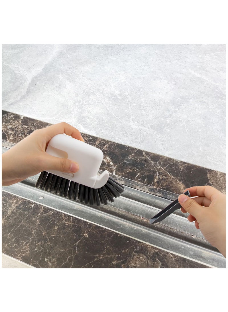 Excefore - Crevice Cleaning Brush, 2 Pack 3 in 1 Hand-held Groove Gap Cleaning Brush Tools, Window or Sliding Door Track Cleaner for Window Track, Shower, Kitchen, Sink, Corner, Floor Lines - Image 1