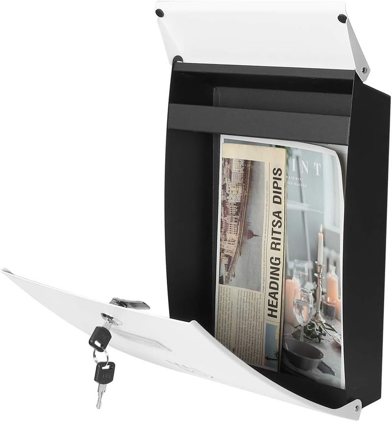Parrency Locking Mailbox Wall Mounted,Security Metal Mailbox Drop Box, Mail Boxes with Combination Lock,Modern Large Capacity,Steel Cover Metal Postbox for House Home Outside, White,15 3/5" x 10 3/5" x 3 1/2" - Image 5