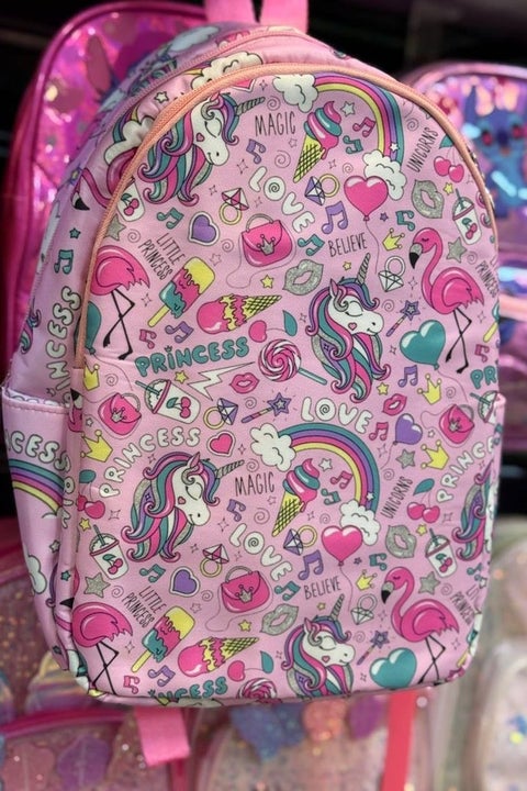 Girls' Unicorn Backpack - Cute princess design, perfect for nursery and school. With a different shoulder strap.