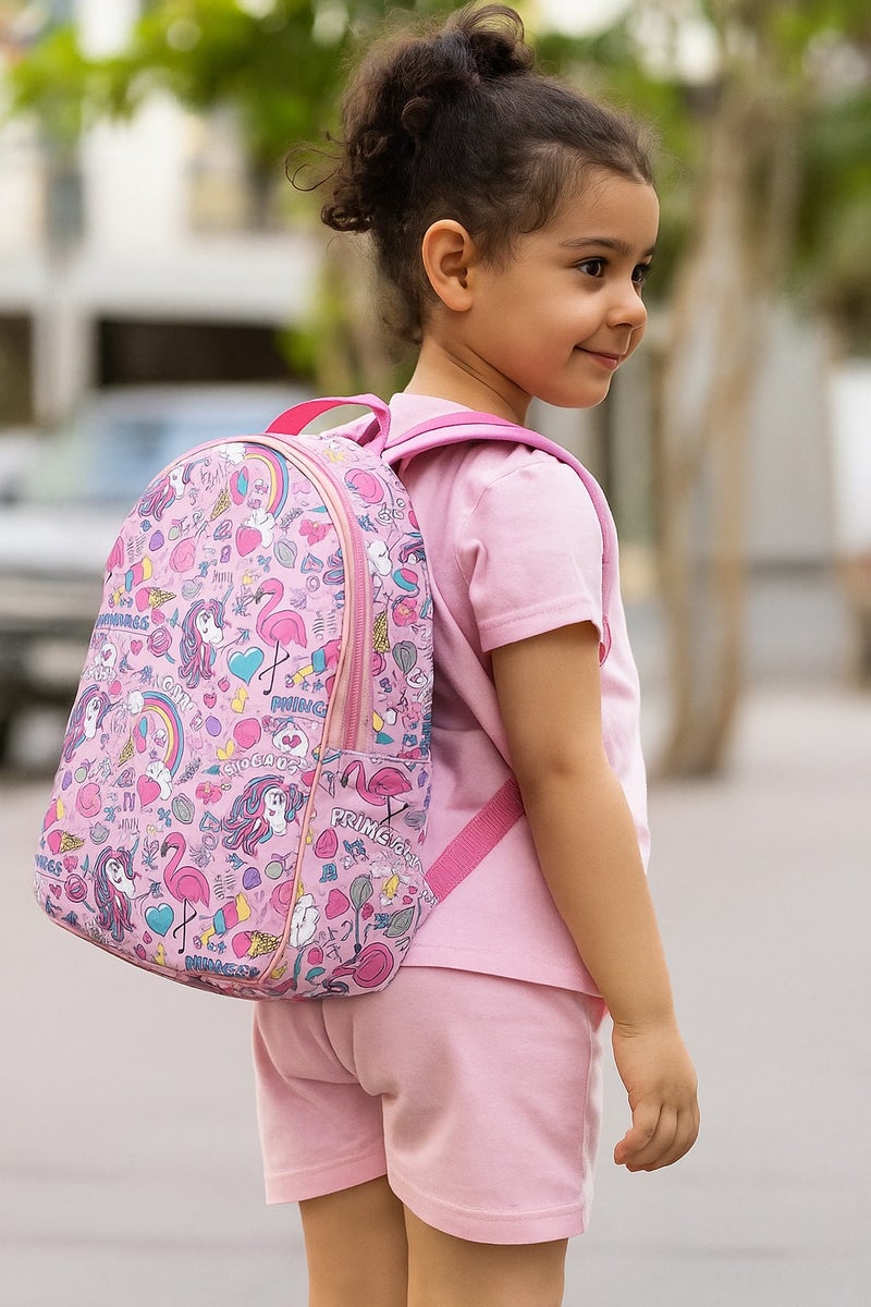 زوبا حقيبة ظهر للبنات برسومات يونيكورن  – تصميم أميرات لطيف، مثالية للحضانة والمدرسة مع اختلاف نوع كتف الحقيبة - Image 2