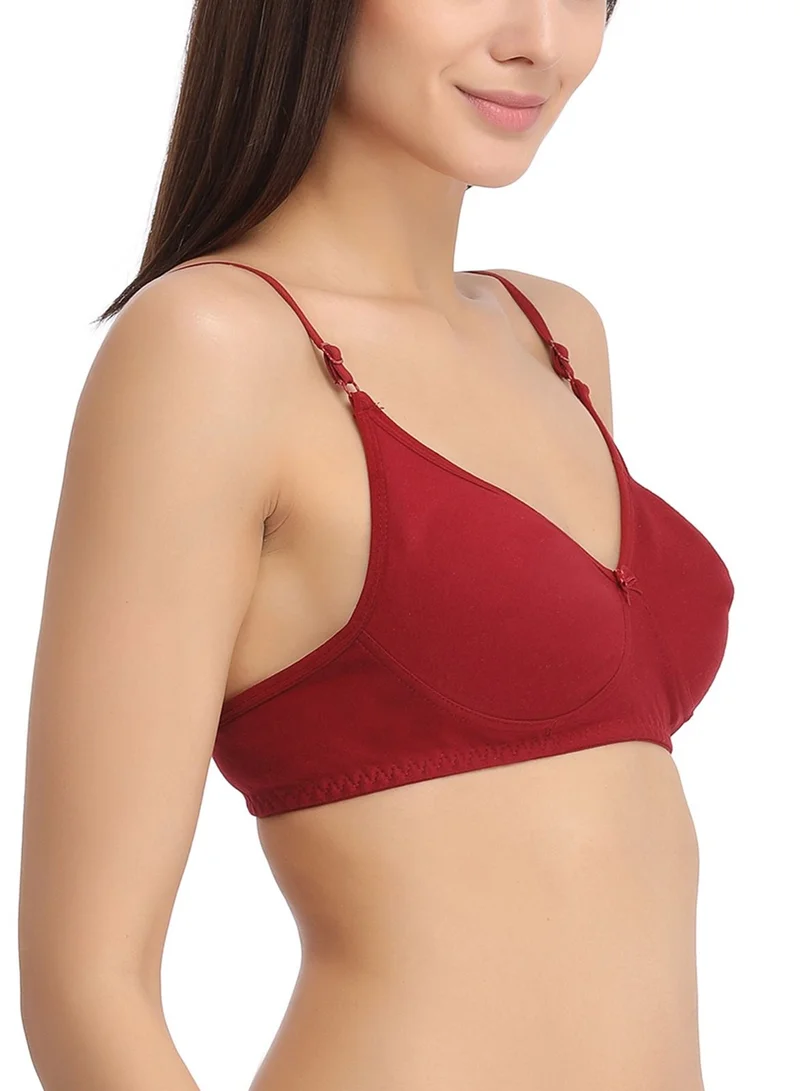كلوفيا Clovia Non-Padded Non-Wired Full Cup Bra In Maroon