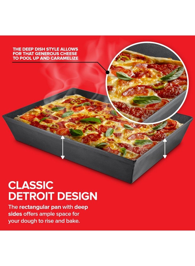 Stock Your Home 10x14 Detroit Style Pizza Pan - Non-Stick Coated Deep Dish Aluminum Pan for Focaccia, Sicilian Bread, Baking Brownies, Chicago Deep Dish Pizza, Rectangle Pizza Pan for Oven, Heavy Duty Bakeware  - Image 3