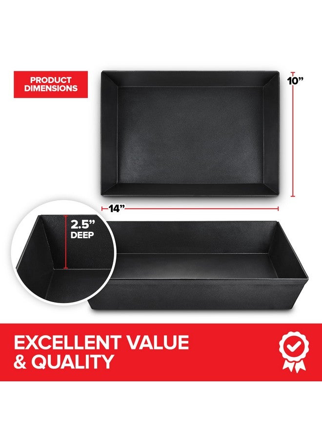 Stock Your Home 10x14 Detroit Style Pizza Pan - Non-Stick Coated Deep Dish Aluminum Pan for Focaccia, Sicilian Bread, Baking Brownies, Chicago Deep Dish Pizza, Rectangle Pizza Pan for Oven, Heavy Duty Bakeware  - Image 2