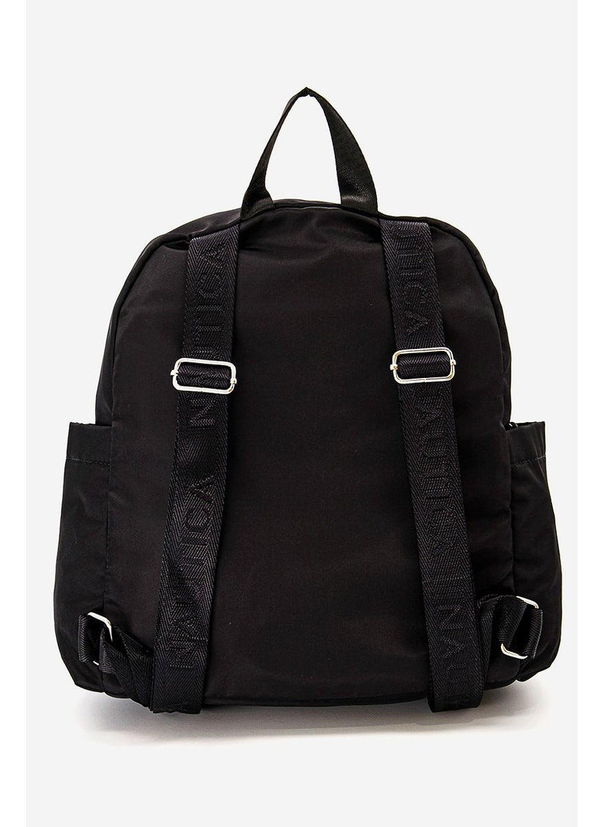 NAUTICA Women Brand Logo Backpack 26 L x 11 W x 34 H cm, Black and White  - Image 2