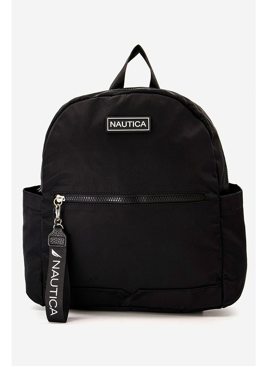 NAUTICA Women Brand Logo Backpack 26 L x 11 W x 34 H cm, Black and White  - Image 1