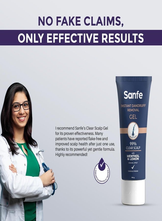 Sanfe Intant Dandruff Removal Gel, Anti Dandruff | Soothes Itchy Scalp | Reduces Flakes & Irritation | Non-Sticky, Wash-Off Formula | Promotes Healthy Hair Growth | With Menthol and Lemon, 100g - Image 5