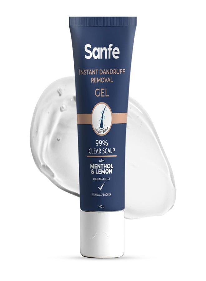 Sanfe Intant Dandruff Removal Gel, Anti Dandruff | Soothes Itchy Scalp | Reduces Flakes & Irritation | Non-Sticky, Wash-Off Formula | Promotes Healthy Hair Growth | With Menthol and Lemon, 100g - Image 1