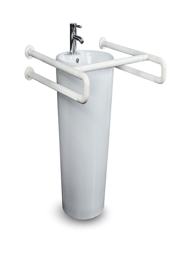 KosmoCare Stainless Steel Wash Basin Grab Bar with Anti-Slip, Wall Mounted Safety Wash Basin Grab Bar for Bathroom | Grab Bars for Toilet Senior Citizens | Toilet Grab bar for Elderly (650 x 650mm) - Image 1