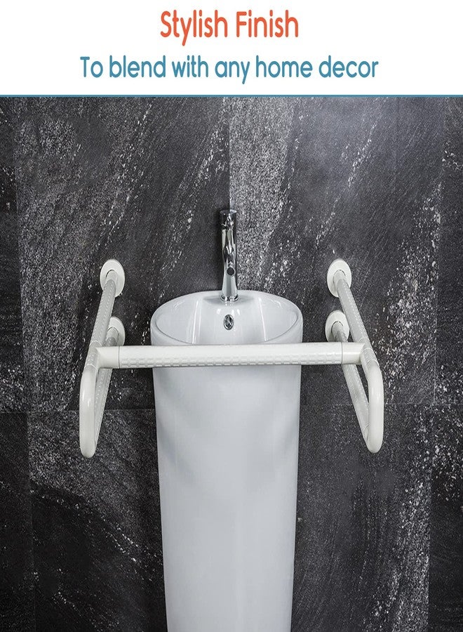 KosmoCare Stainless Steel Wash Basin Grab Bar with Anti-Slip, Wall Mounted Safety Wash Basin Grab Bar for Bathroom | Grab Bars for Toilet Senior Citizens | Toilet Grab bar for Elderly (650 x 650mm) - Image 5