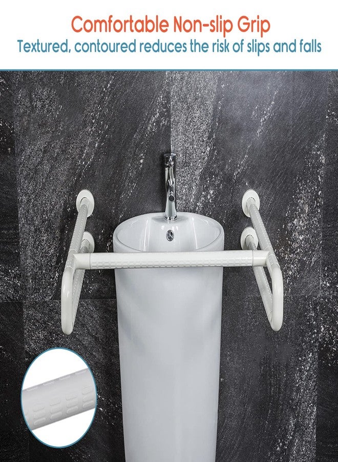 KosmoCare Stainless Steel Wash Basin Grab Bar with Anti-Slip, Wall Mounted Safety Wash Basin Grab Bar for Bathroom | Grab Bars for Toilet Senior Citizens | Toilet Grab bar for Elderly (650 x 650mm) - Image 2