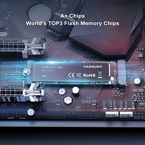 Vansuny 1TB NVMe M.2 Internal Solid State Drive PCIe 3.0 TLC M.2 SSD 3D NAND 2280 Speed up to 3400/2900MB/s Internal Solid State Hard Drive PCIe SSD - Image 3