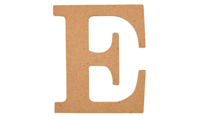 AVENZA MDF Unfinished Wooden Alphabets Letters Cutouts Big Size for Wall Decoration Decor Walls Hanging Large for Birthday Family Wedding Anniversary Art Craft Letter 6 inch (E) - Image 1