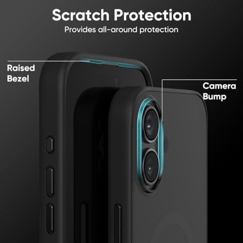 FLOLAB Surtect Tri-Fusion Magnetic for iPhone 16 Case Protective Slim Design Magsafe Compatible Military Grade - Full Black Matte Translucent - Image 5