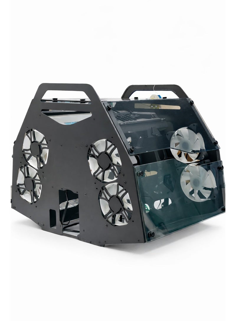 كيس كمبيوتر ألعاب بتصميم مفتوح لنظامين | هيكل معدني عالي التهوية | زجاج مقوى - Image 1