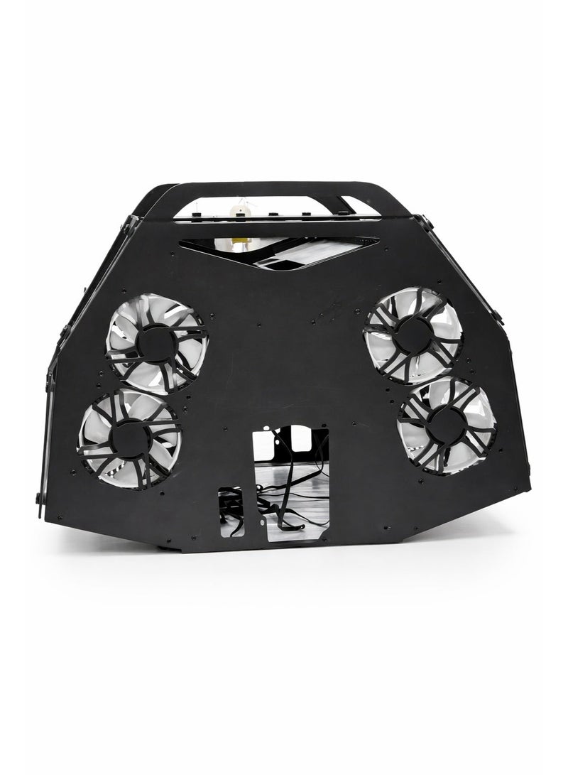 كيس كمبيوتر ألعاب بتصميم مفتوح لنظامين | هيكل معدني عالي التهوية | زجاج مقوى - Image 2