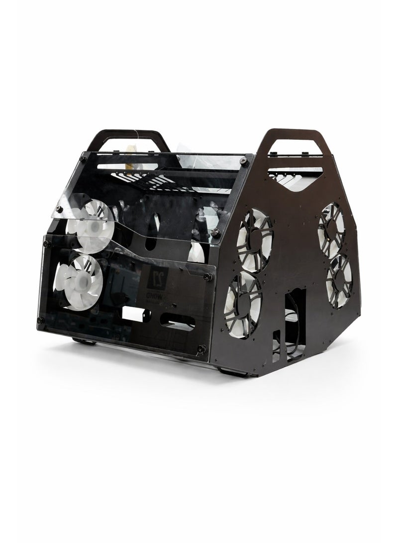 كيس كمبيوتر ألعاب بتصميم مفتوح لنظامين | هيكل معدني عالي التهوية | زجاج مقوى - Image 3