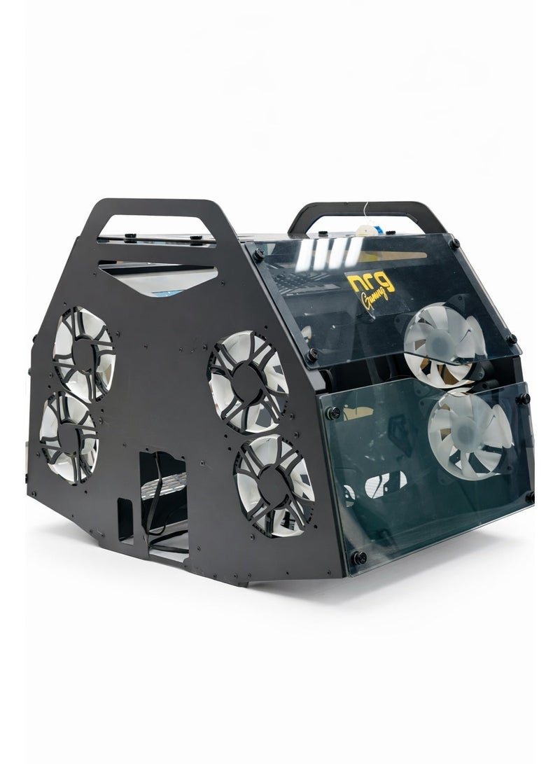 كيس كمبيوتر ألعاب بتصميم مفتوح لنظامين | هيكل معدني عالي التهوية | زجاج مقوى - Image 5