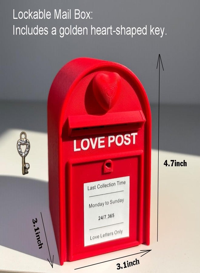 Infmetry Red Mail Box with Lock-Mini Love Letter with Envelope, Gifts For Boyfriend Girlfriend - Image 2