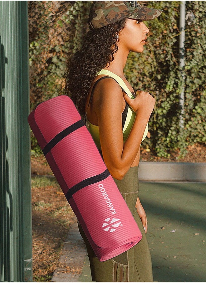 KANGAROO Tear-resistant exercise mat with carrying strap, 1.5cm high thickness  - Image 3