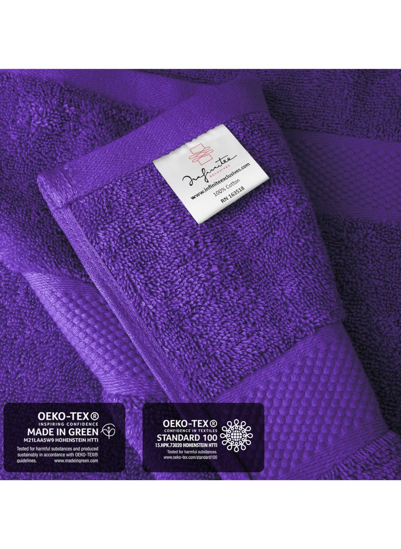 Infinitee Xclusives Premium Purple Bath Sheets – Pack of 2, 90cm x 180cm Large Bath Sheet Towel - 100% Cotton Ultra Soft and Absorbent Oversized Towels for Bathroom, Hotel & Spa Quality Towel by Infinitee Xclusives  - Image 5