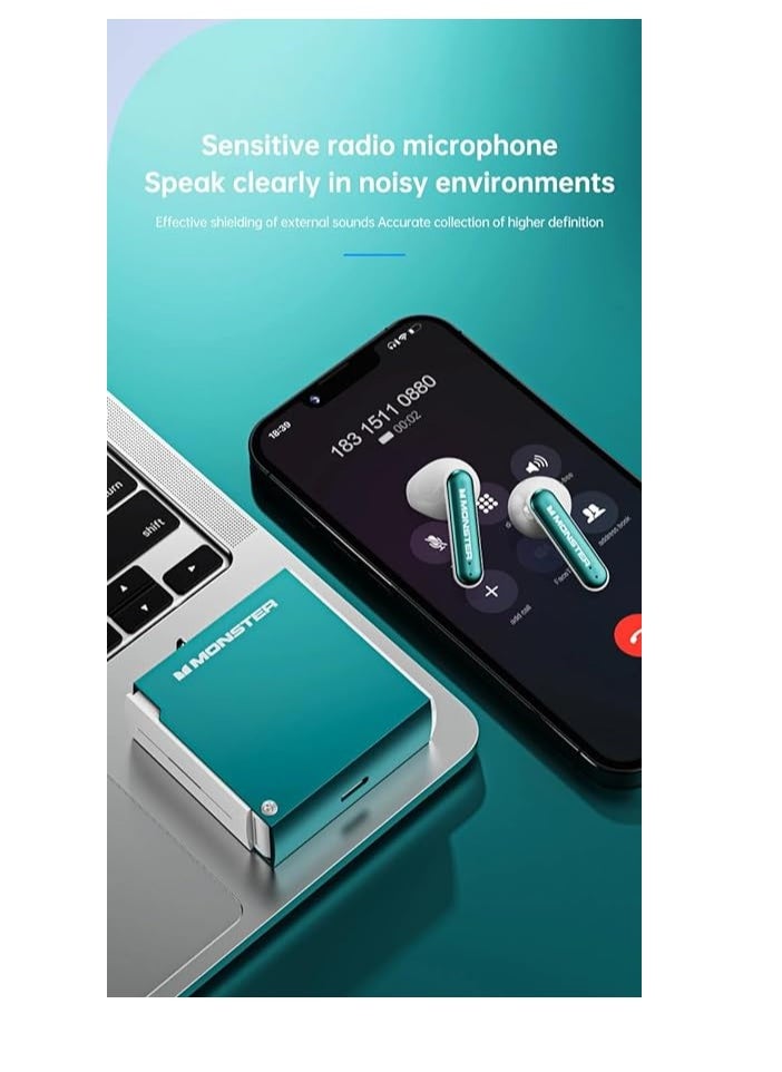 Monster - Monster-XKT17 Wireless Gaming Headset, TWS, Bluetooth Earphones, Sports Earphones, Noise Reduction, Low Latency Earphones, Mic, Original - Image 1