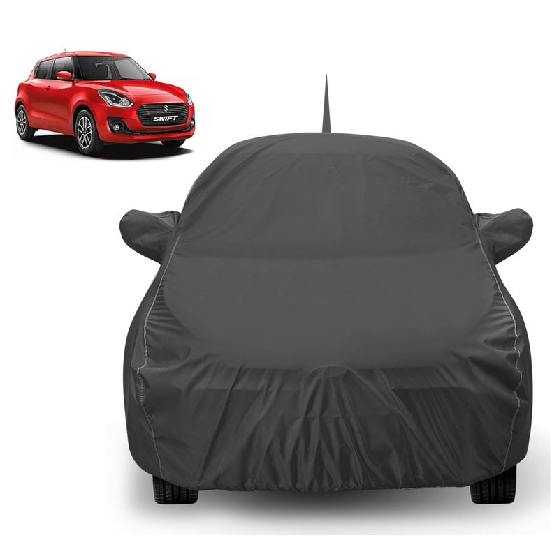 Auto Hub Car Cover Compatible with Maruti Swift (Model: 2018-Till Date) with Mirror & Antenna Pocket, Dustproof, Heat Resistant, Triple Stitched, Swift New Car Cover- Grey - Image 1