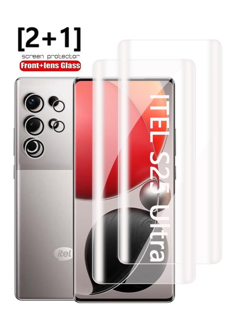 Itel S25 Ultra Screen Protector,2 Pack of Screen Protectors and a Pack of Camera Protection Premium Tempered Glass Design For Itel S25 Ultra Smartphone Advanced Border Less Full Edge To Edge UV Scre - Image 1
