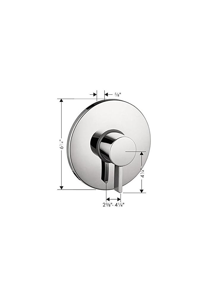 Hansgrohe Ecostat Modern Minimalist 1-Handle Pressure Balance Shower Valve Trim in Brushed Nickel - Image 2
