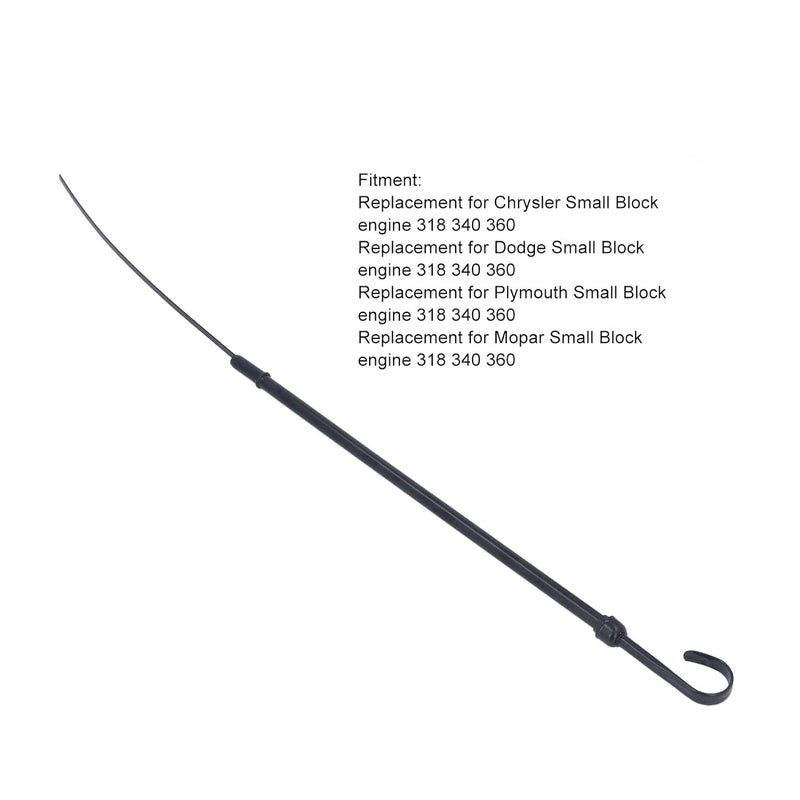 woobles Engine Dipstick Tool Engine Oil Dipstick Tube 12 in Stainless Steel Fluid Oil Level Dipstick Tool Replacement for 318 340 360 Engine(Black) Black - Image 3