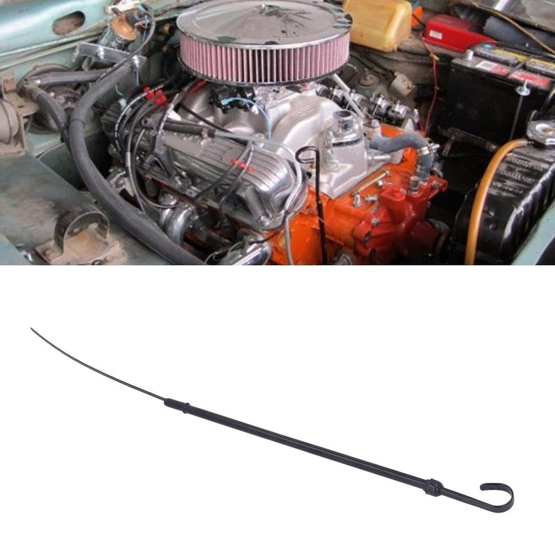 woobles Engine Dipstick Tool Engine Oil Dipstick Tube 12 in Stainless Steel Fluid Oil Level Dipstick Tool Replacement for 318 340 360 Engine(Black) Black - Image 4