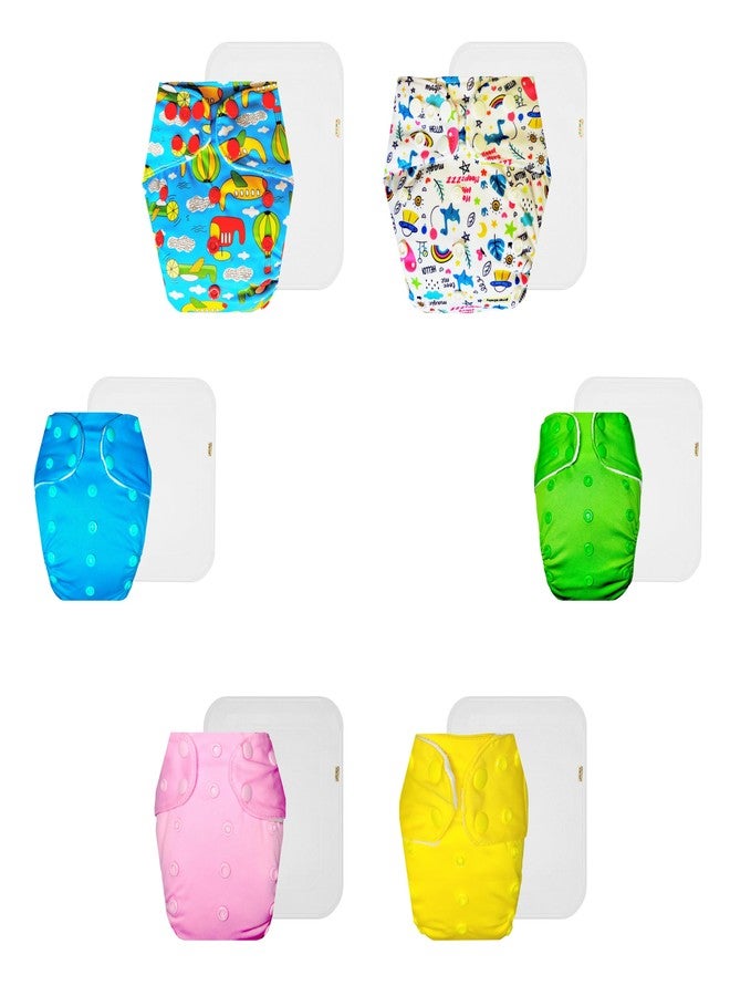 حفاضات دمبلدو القماشية الممتازة مع حشوة قطنية (عبوة من 6 قطع) | ناعمة ولطيفة | قابلة لإعادة الاستخدام والغسل | أزرار كبس قابلة للتعديل | مصممة من قبل الأمهات | من 3 أشهر إلى 3 سنوات | للجنسين - Image 1