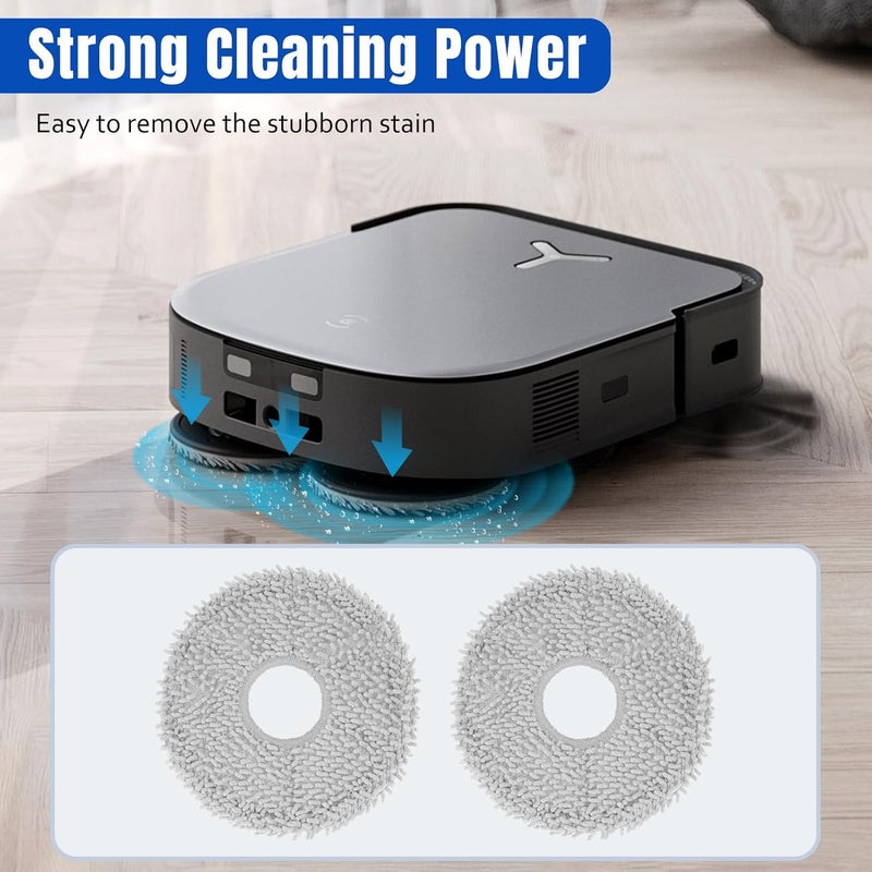Chuancheng 16PCS HEPA Filter Dust Bag Replacement for Ecovacs Deebot X2/ X2 Omni / X2pro / DEX86 Vacuum Cleaner Spare Parts, 4 Side Brush, 4 Hepa Filters, 4 Mop Pads, 4 Dust Bags - Image 4
