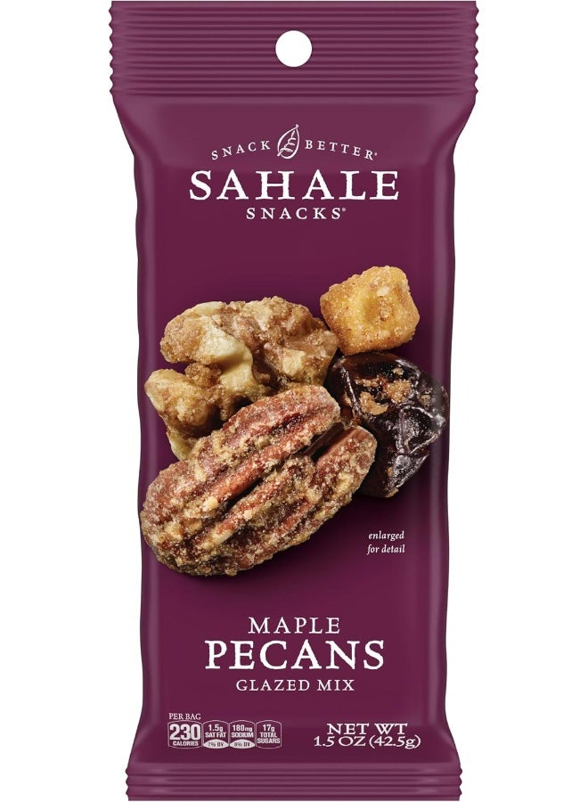 Sahale Snacks Maple Pecans Glazed Mix, 1.5 Oz Grab & Go Bags (18 Packs) Dry-Roasted, Deluxe Mixed Nuts with Cherries, Apples, Maple, and Cinnamon - Non-GMO, Kosher, and Certified Gluten-Free Snacks - Image 1