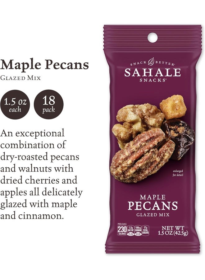 Sahale Snacks Maple Pecans Glazed Mix, 1.5 Oz Grab & Go Bags (18 Packs) Dry-Roasted, Deluxe Mixed Nuts with Cherries, Apples, Maple, and Cinnamon - Non-GMO, Kosher, and Certified Gluten-Free Snacks - Image 2